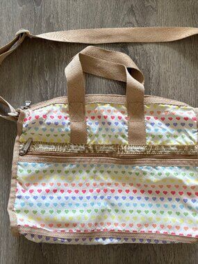 Le Sportsac  reinbow color heart medium boston bag